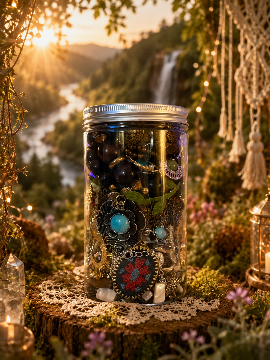π Rustic Woodland Treasure Jar | 40+ Bohemian Jewelry Pieces π€