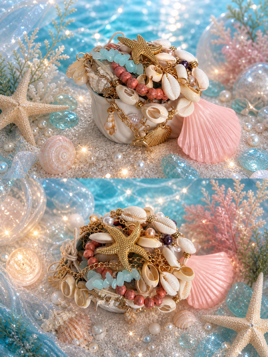 ππ Ocean Dream Shell Jewelry Jar β 20+ Pieces β¨π§ββοΈ
