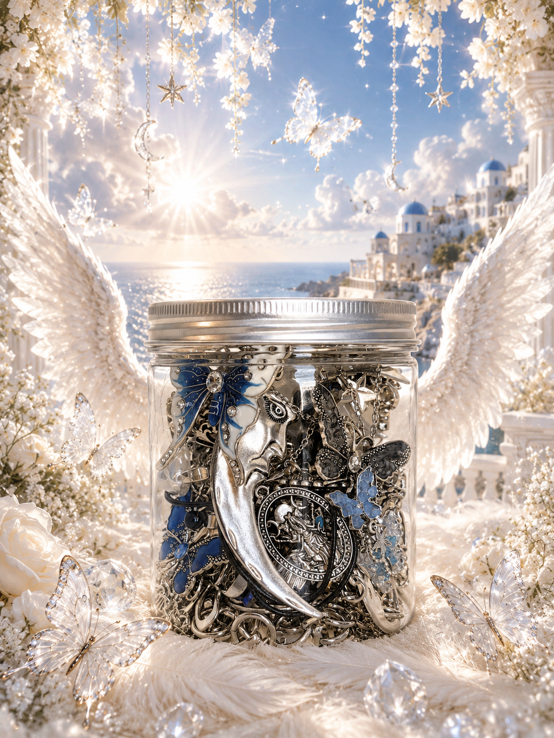 🦋 Silver Moon Fairy Jewelry Jar 🌙