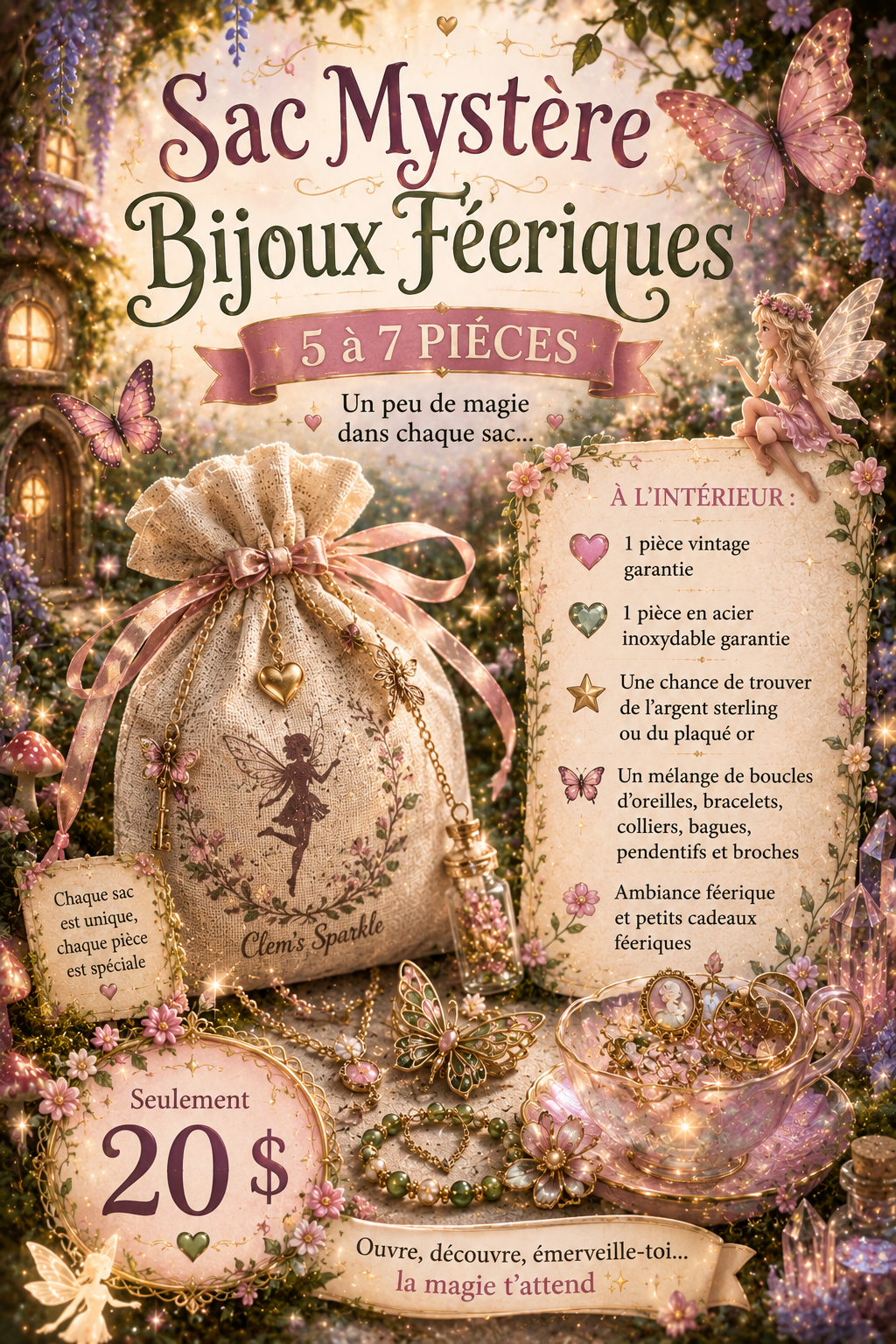 🧚✨ Fairy Mystery Jewelry Bag | 5–7 Pieces | $20