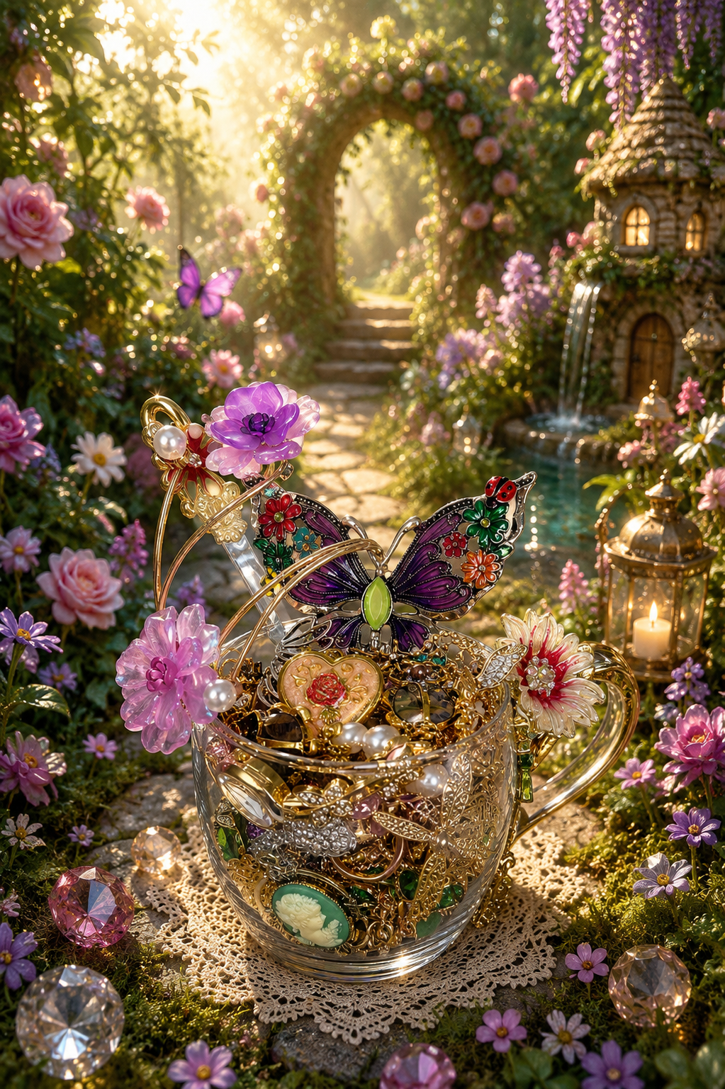 🧚Enchanted Forest Treasure Tea Cup – 40+ Pieces🌿✨