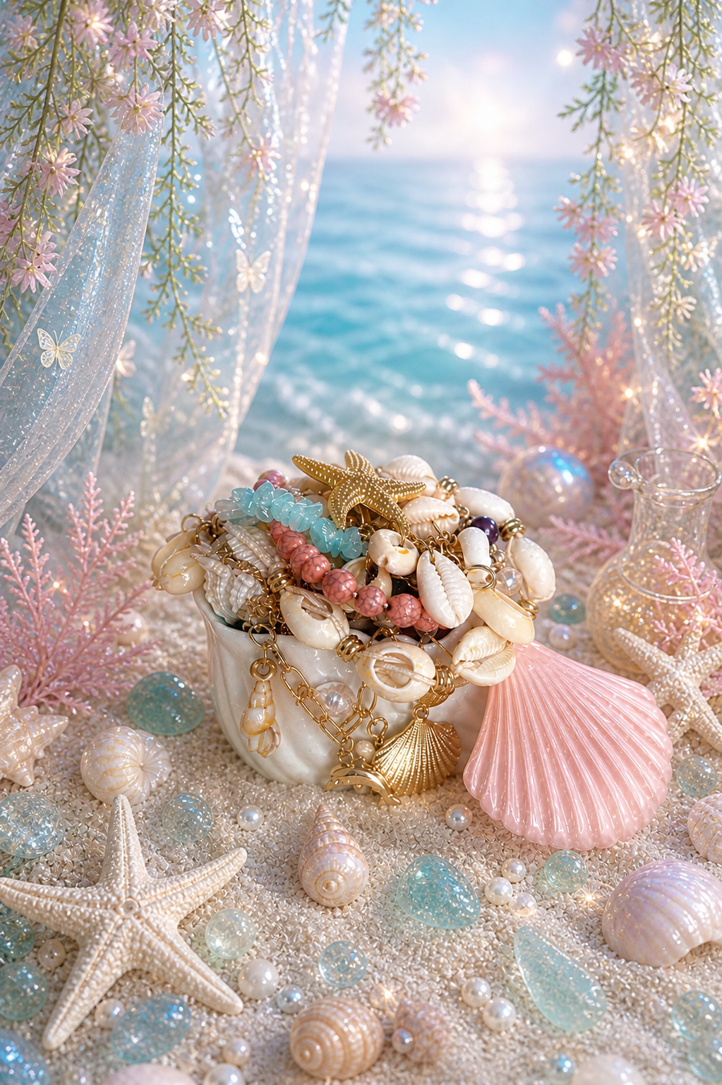 ππ Ocean Dream Shell Jewelry Jar β 20+ Pieces β¨π§ββοΈ