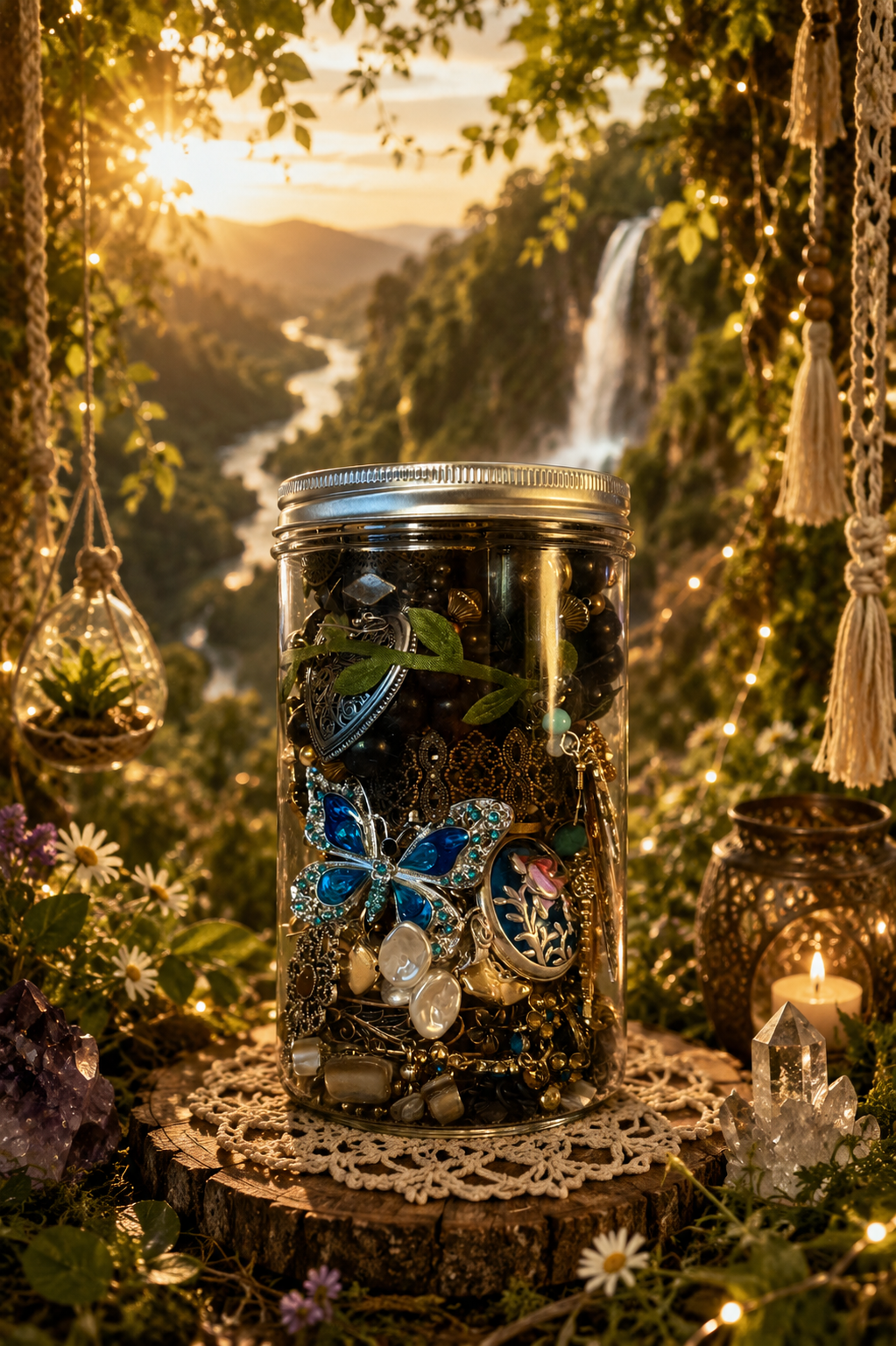 🍂 Rustic Woodland Treasure Jar | 40+ Bohemian Jewelry Pieces 🤎