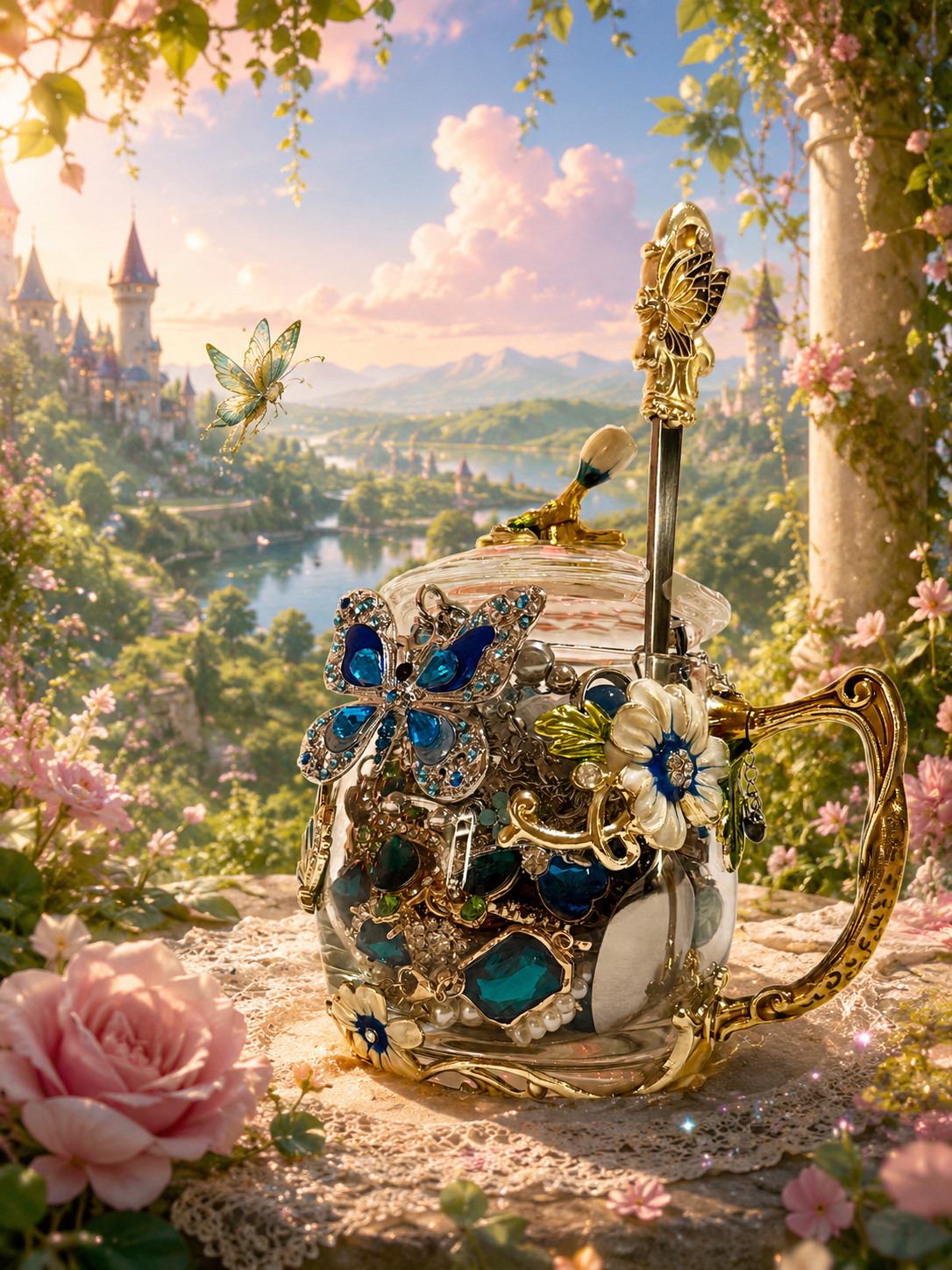 🧚‍♀️ Fairy Garden Princess Mystery Jewelry Tea Cup | 25+ Pieces 🌿✨