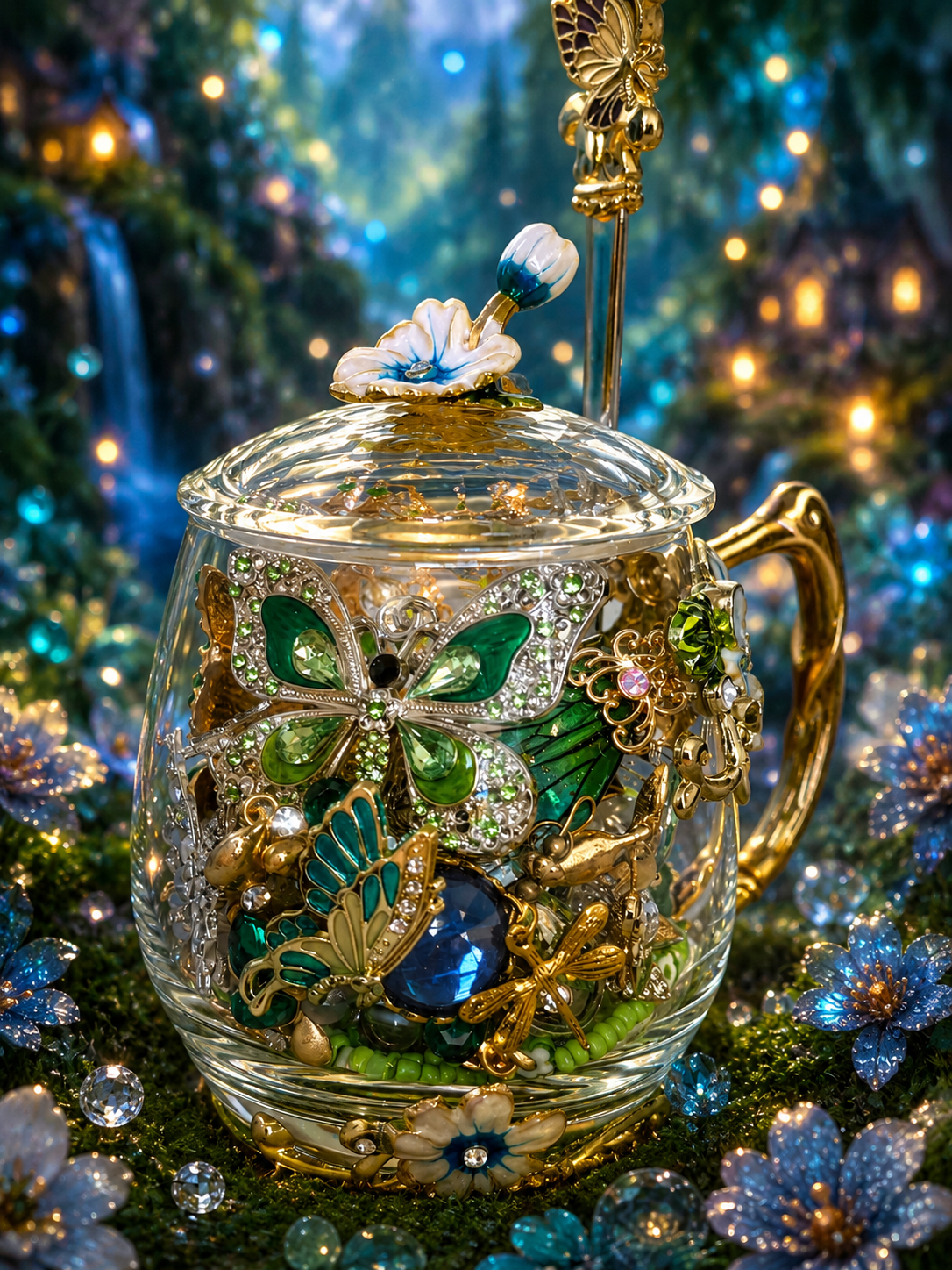 🦋 Butterfly Alcove Mystery Jewelry Tea Cup | 27 Pieces ✨