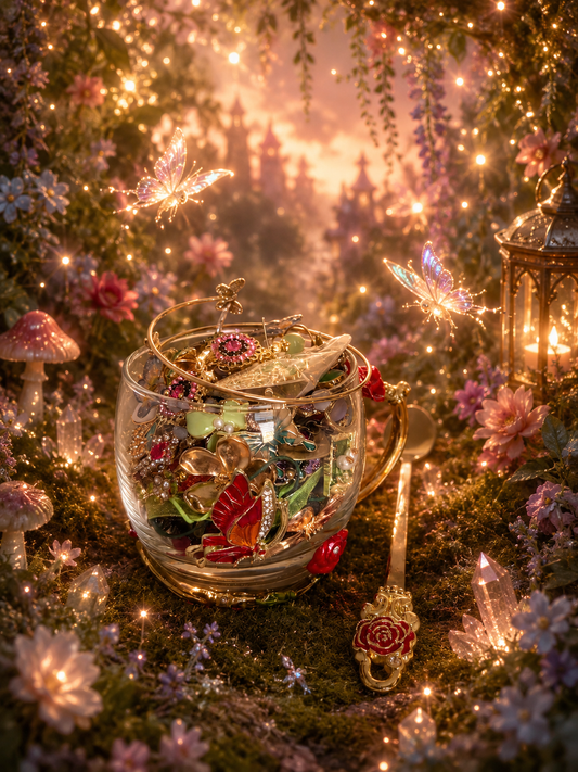 🌿 Fairy Treasure Tea Cup Set – 40+ Pieces✨