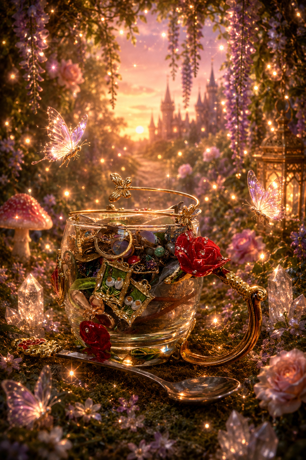 🌿 Fairy Treasure Tea Cup Set – 40+ Pieces✨