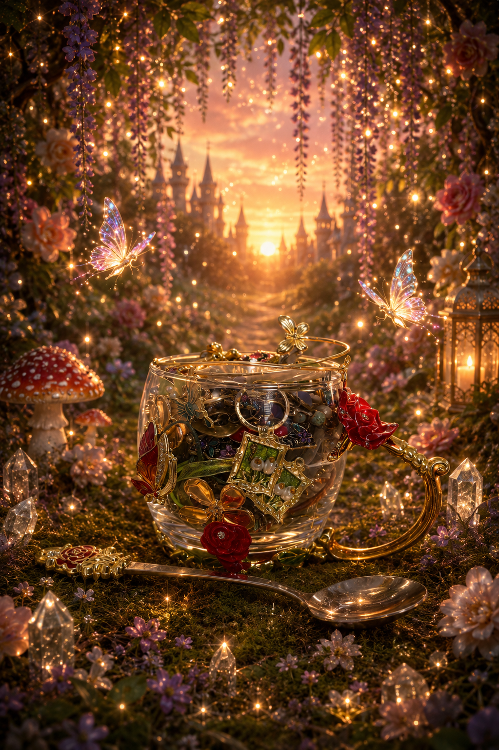 🌿 Fairy Treasure Tea Cup Set – 40+ Pieces✨