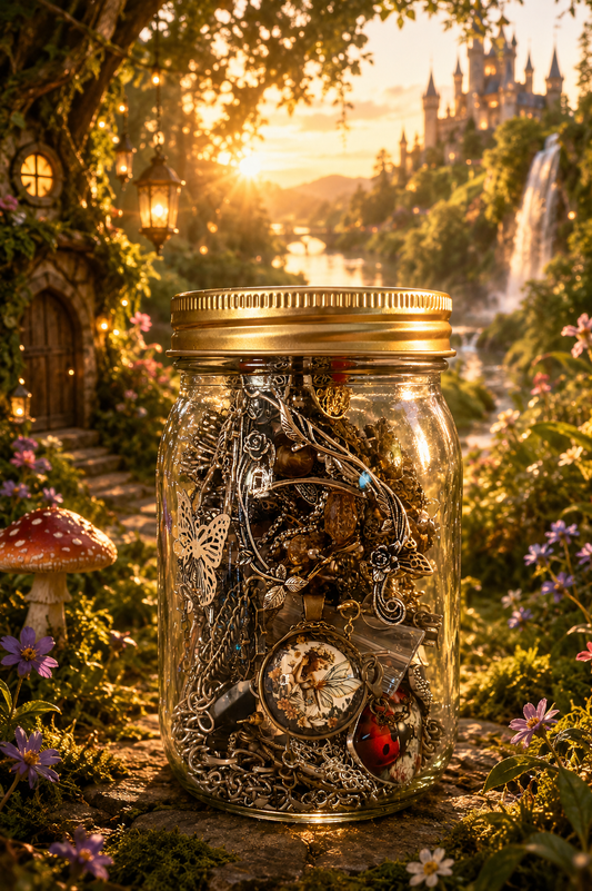 🍄 Whispering Fairy Forest Jewelry Jar | 30+ Pieces ✨