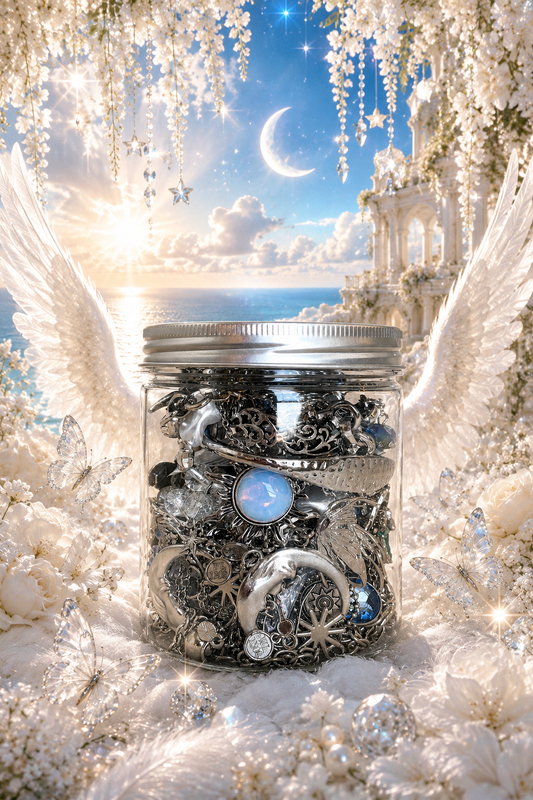 🦋 Silver Moon Fairy Jewelry Jar 🌙