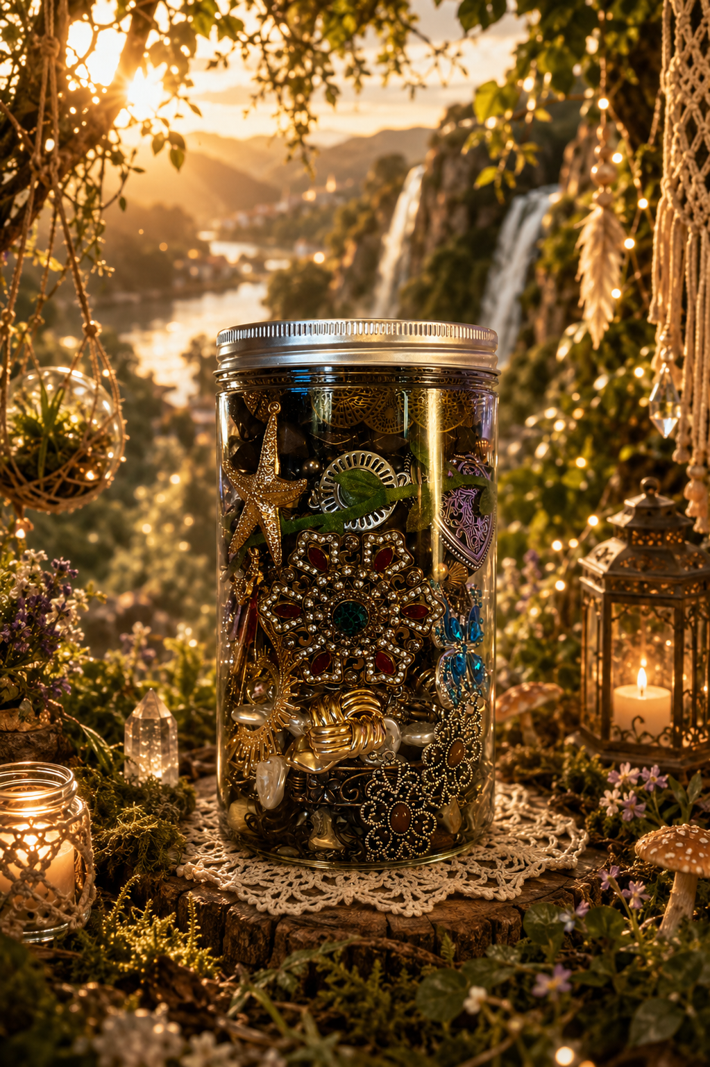 🍂 Rustic Woodland Treasure Jar | 40+ Bohemian Jewelry Pieces 🤎
