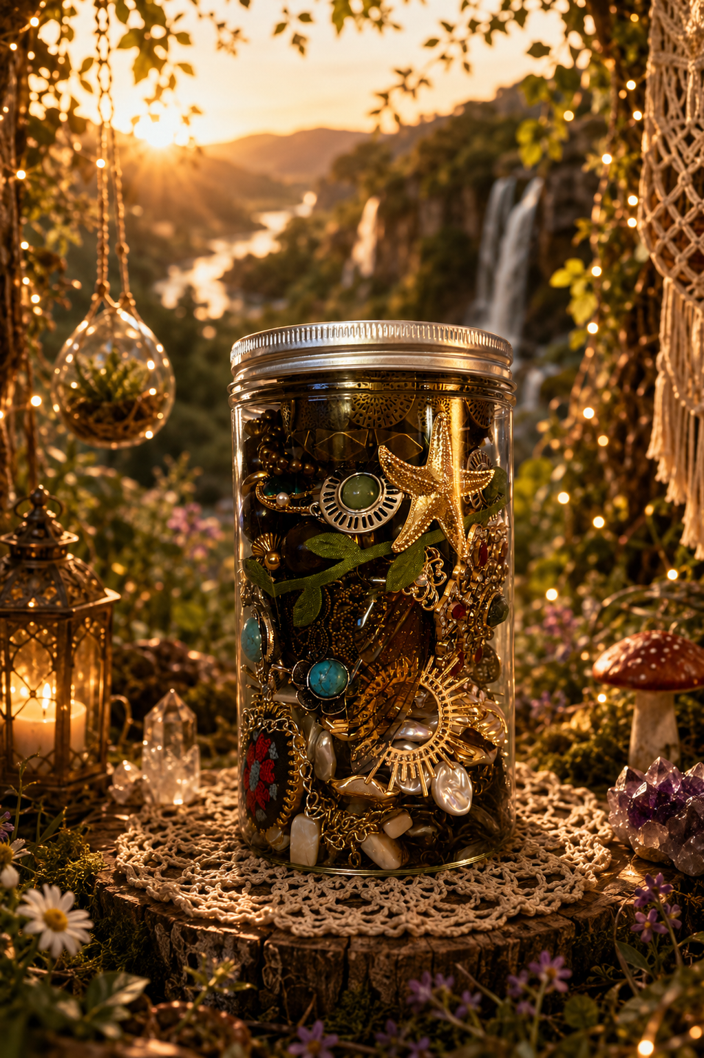 🍂 Rustic Woodland Treasure Jar | 40+ Bohemian Jewelry Pieces 🤎