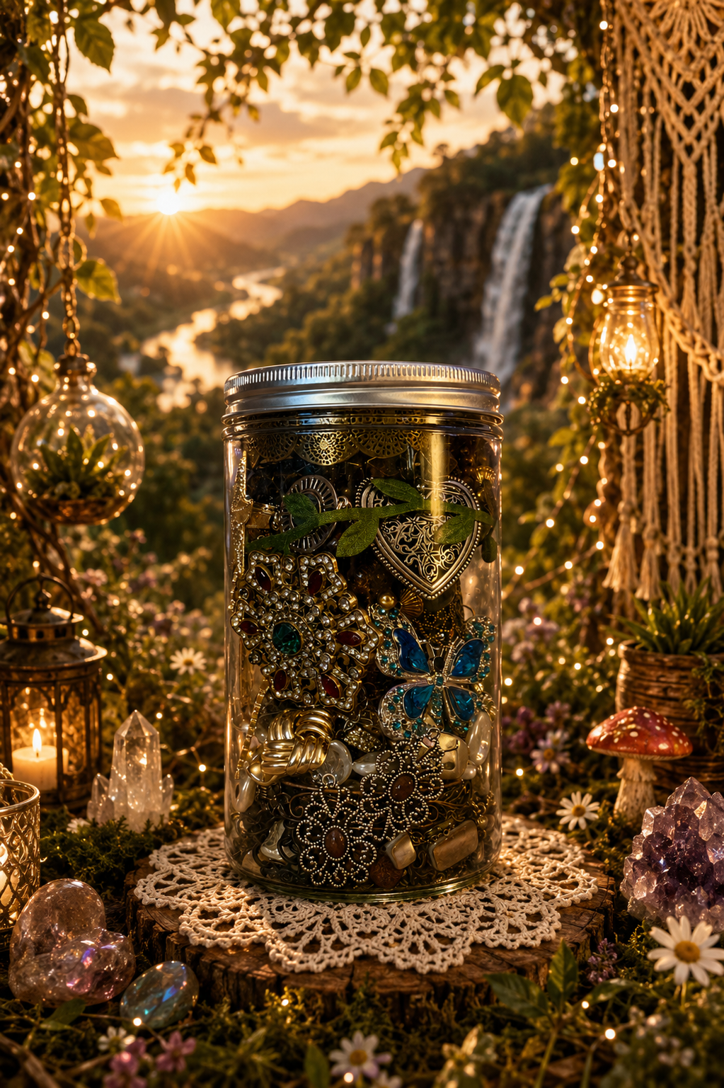 🍂 Rustic Woodland Treasure Jar | 40+ Bohemian Jewelry Pieces 🤎