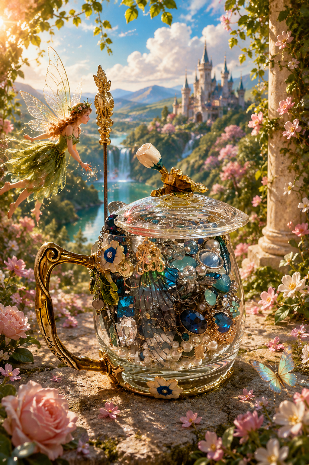 🧚‍♀️ Fairy Garden Princess Mystery Jewelry Tea Cup | 25+ Pieces 🌿✨