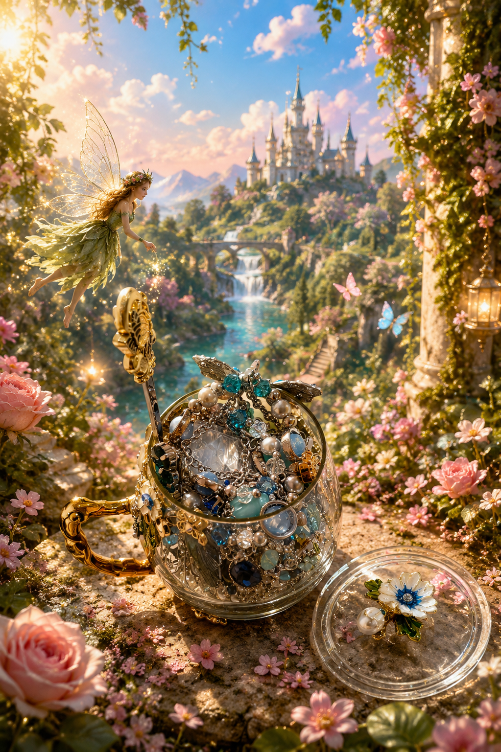 🧚‍♀️ Fairy Garden Princess Mystery Jewelry Tea Cup | 25+ Pieces 🌿✨