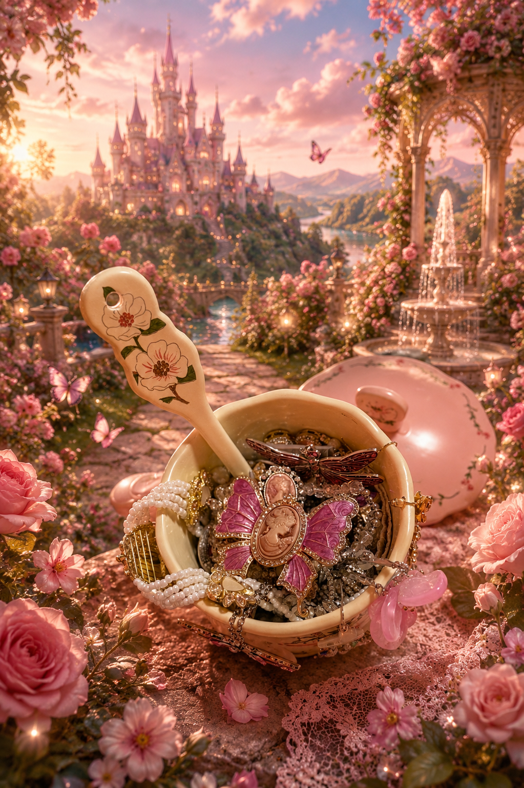 🌸 Pink Princess Fairy Mystery Tea Cup | 35+ Pieces ✨👑