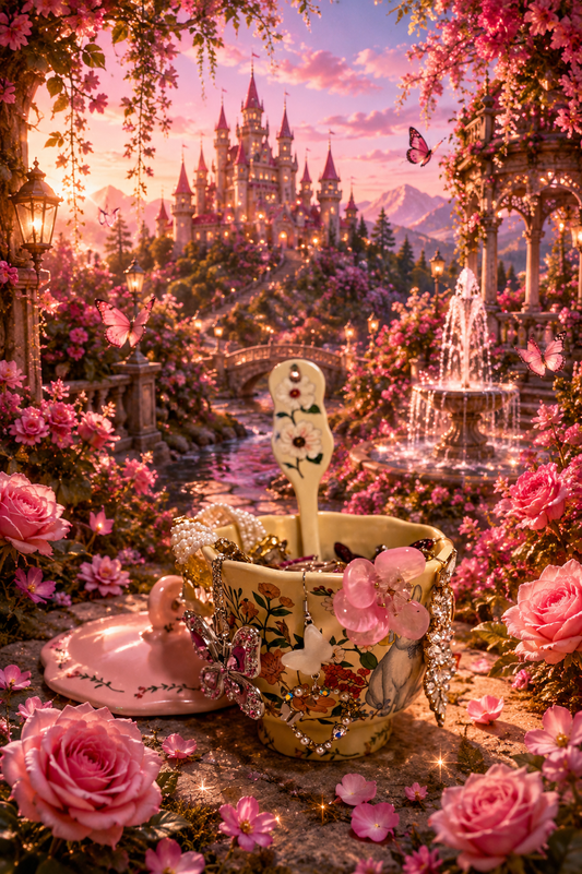 🌸 Pink Princess Fairy Mystery Tea Cup | 35+ Pieces ✨👑