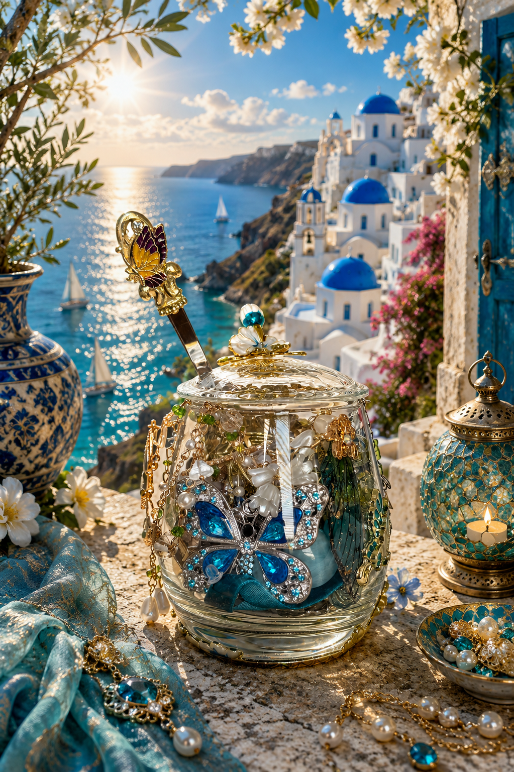 🩵 Aegean Fairy Mystery Jewelry Tea Cup | 25+ Pieces ✨