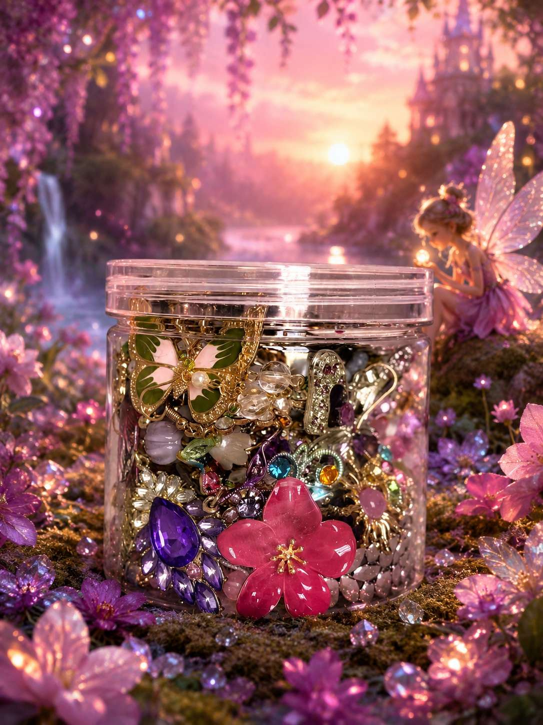💖 Fairy Blossom Mystery Jewelry Jar | 35+ Pieces