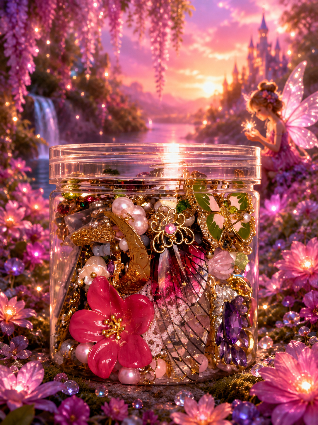 💖 Fairy Blossom Mystery Jewelry Jar | 35+ Pieces
