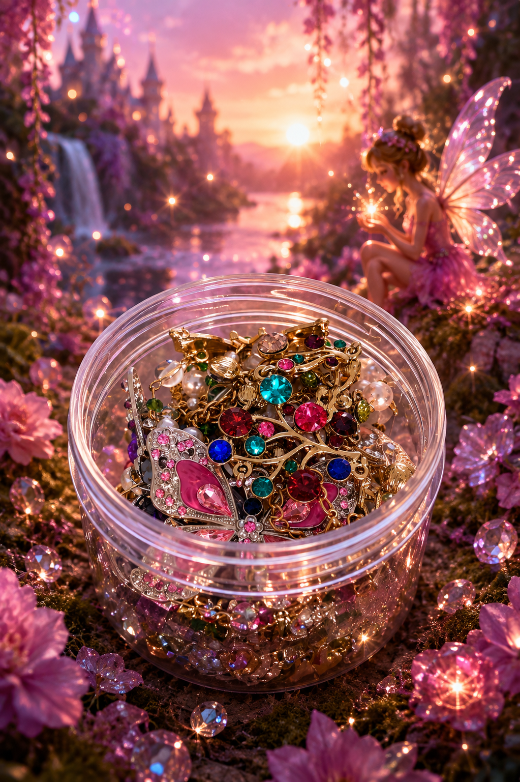 💖 Fairy Blossom Mystery Jewelry Jar | 35+ Pieces