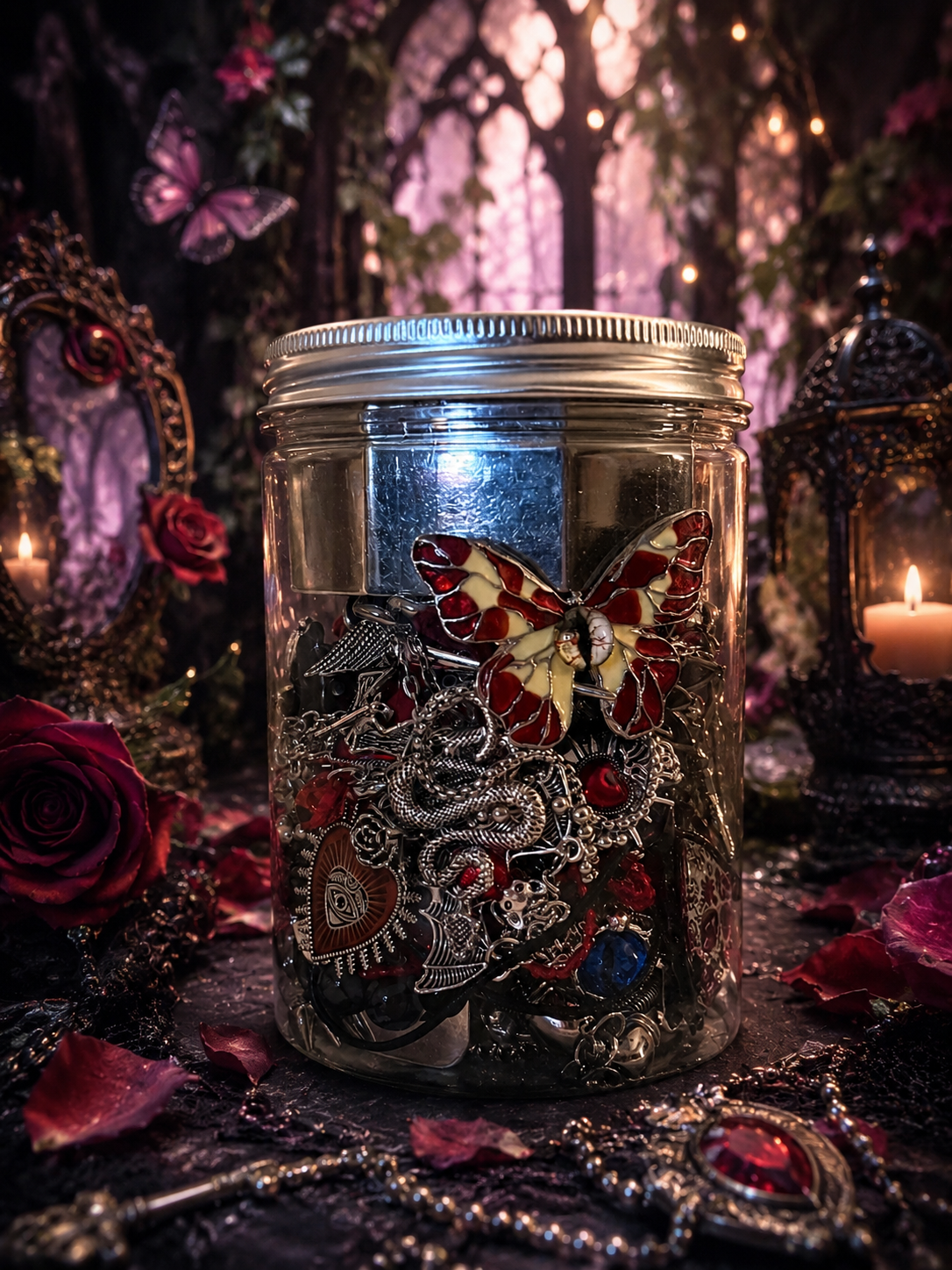 🕸️ Blackthorn Hollow Mystery Jewelry Jar | 35+ Pieces 🖤