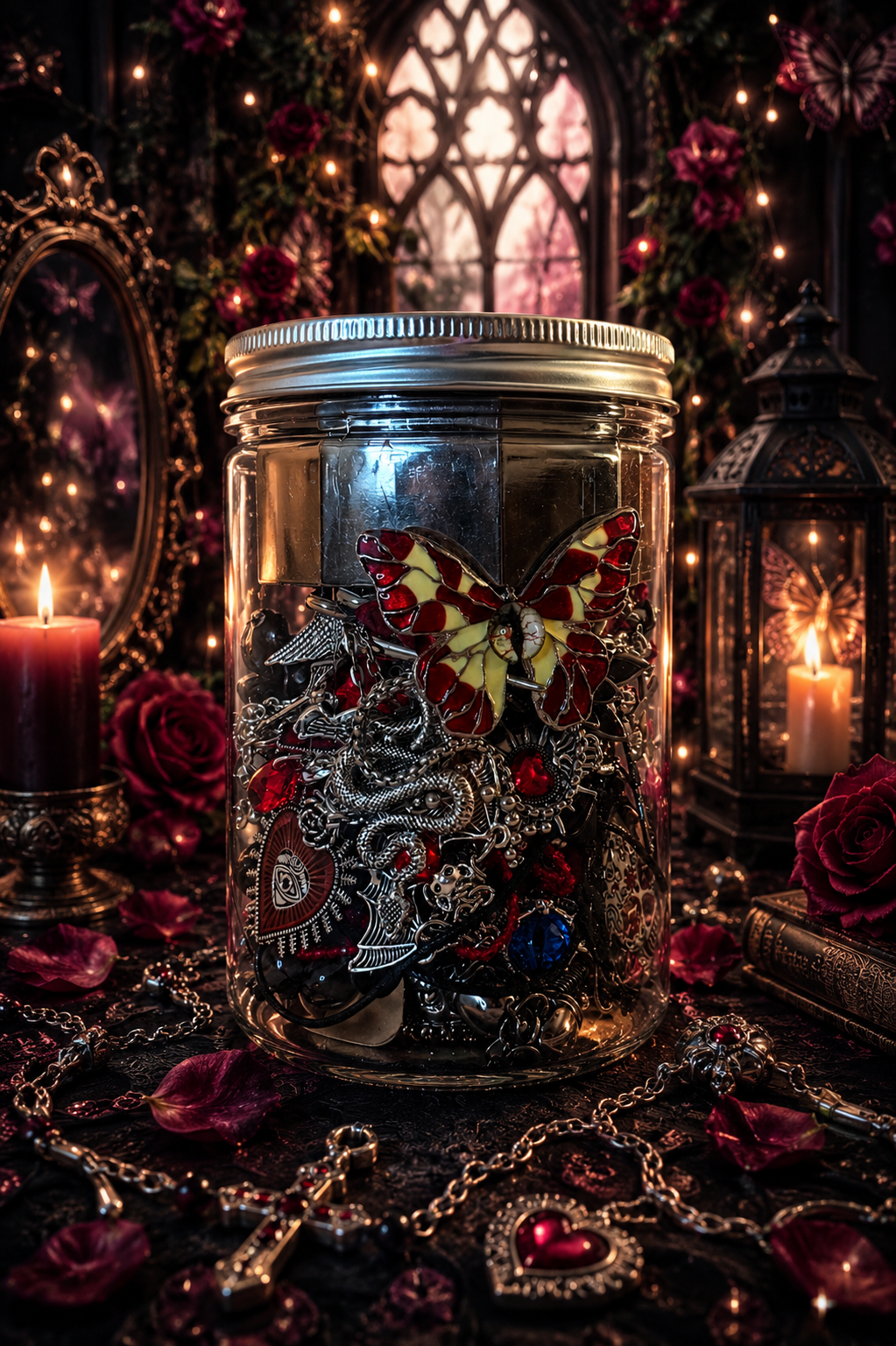 🕸️ Blackthorn Hollow Mystery Jewelry Jar | 35+ Pieces 🖤
