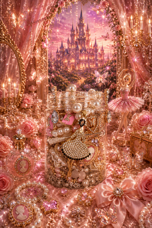👑 Royal Coquette Jewelry Jar | 35+ Pieces