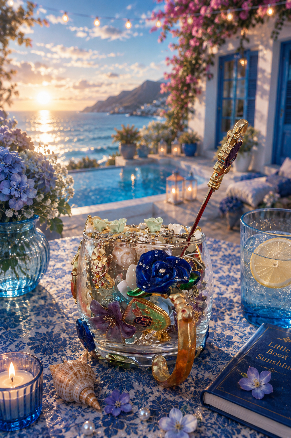 🦋🌊 Enchanted Summer Keepsake Jewelry Jar – 30+ Pieces ✨💙
