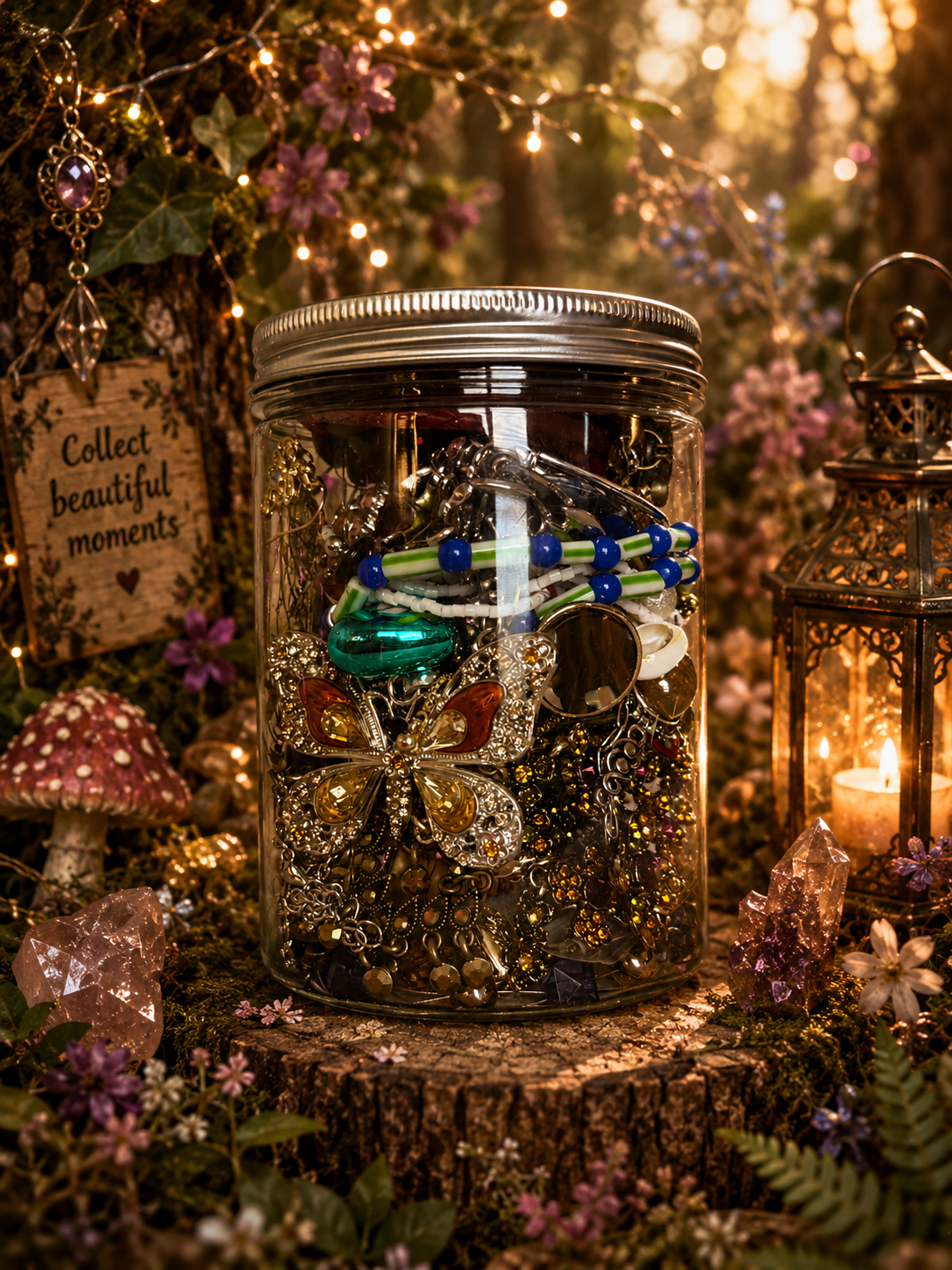🌿 Bohemian Woodland Mystery Jewelry Box | 40+ Vintage & Butterfly Treasures 🦋✨
