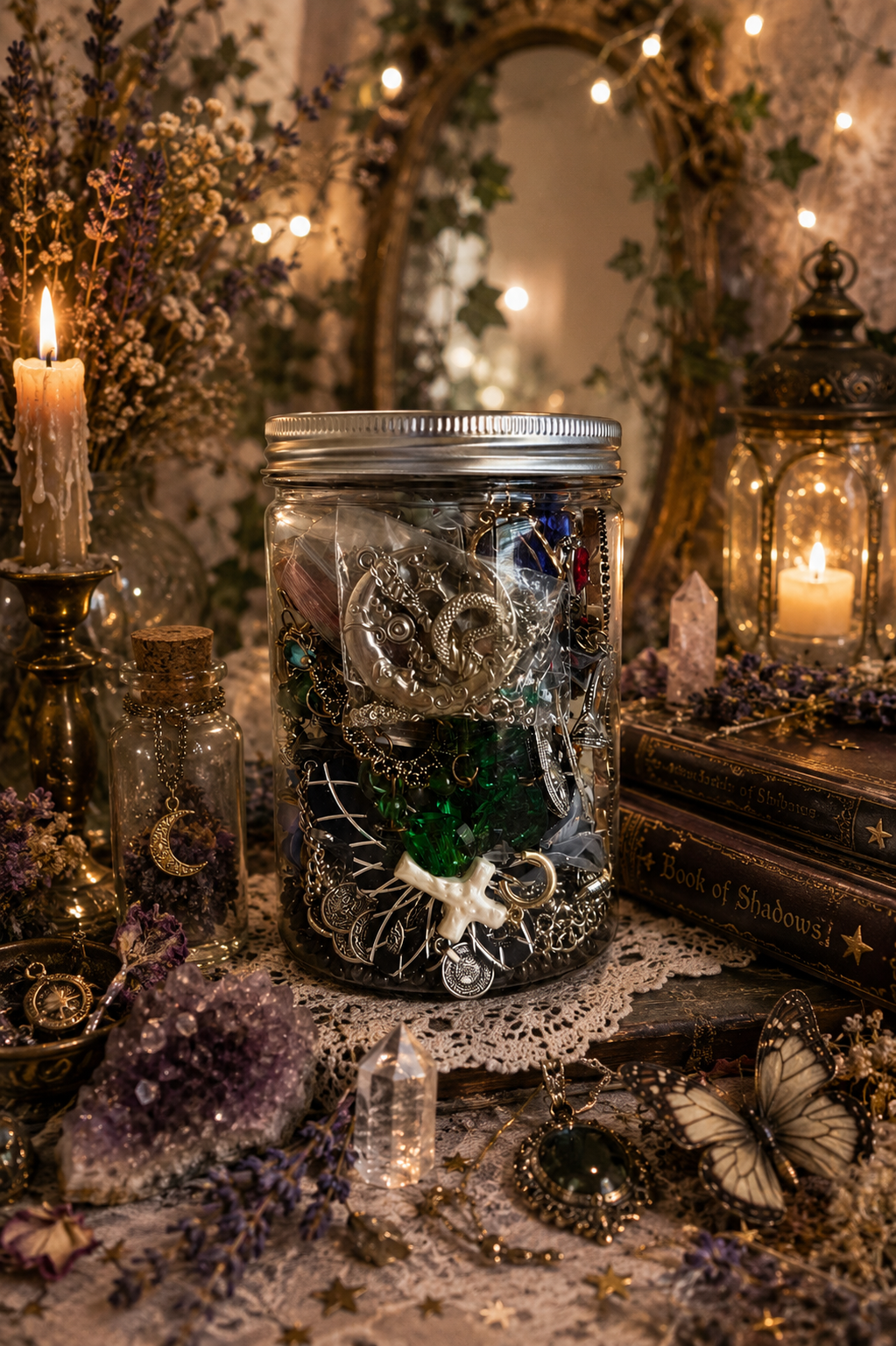 🌙 The Silver Witch's Treasure Jar | 45+ Mystical Jewelry Pieces