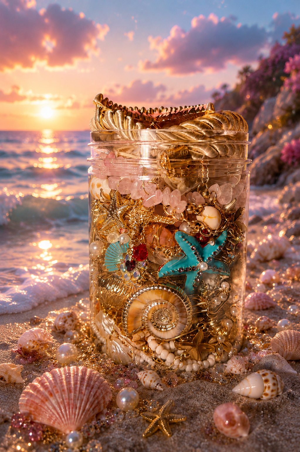Under the Sea Mystery Jar 🌊🐚✨25+ Coastal Jewelry Treasures