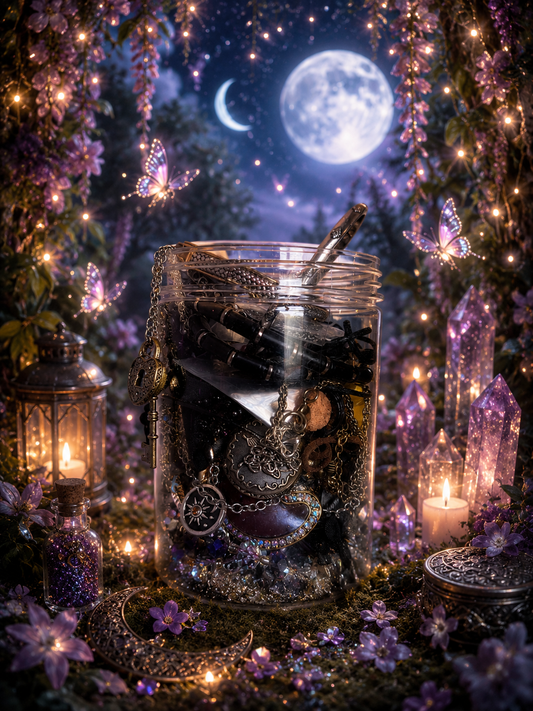 🕯️Moonlit Witch Jewelry Jar 🌙 – 40+ Pieces