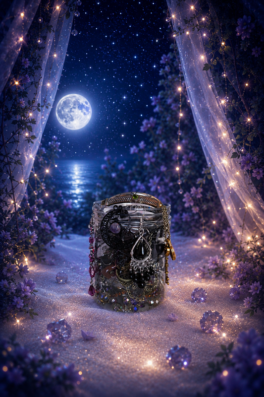 🕯️Moonlit Witch Jewelry Jar 🌙 – 40+ Pieces