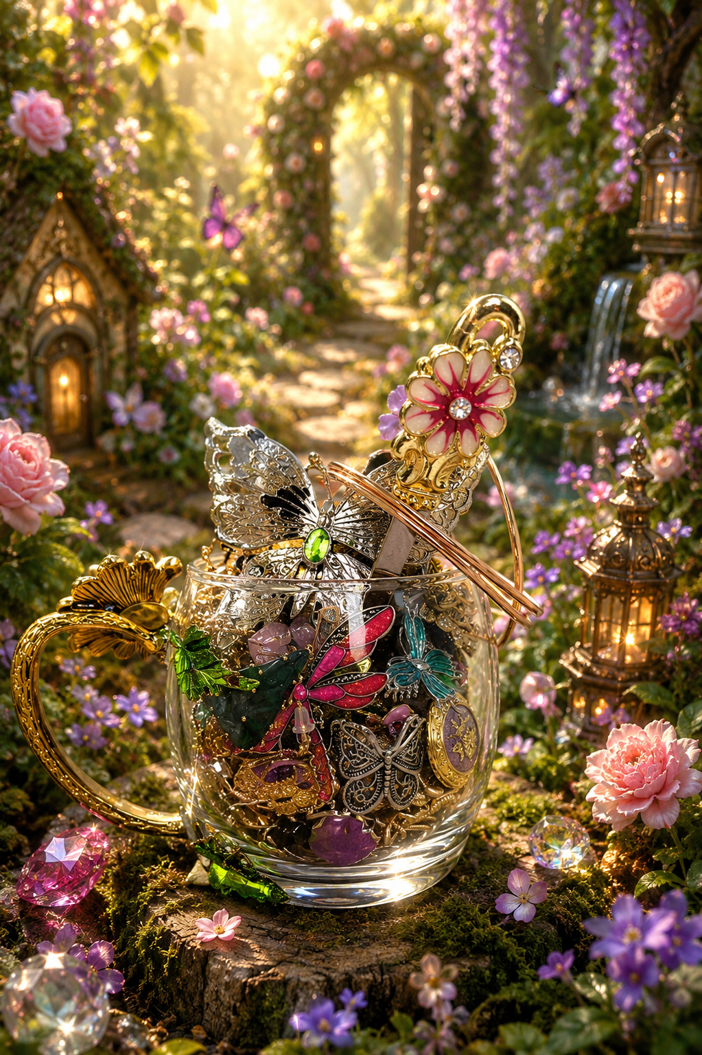 🧚Enchanted Forest Treasure Tea Cup – 40+ Pieces🌿✨